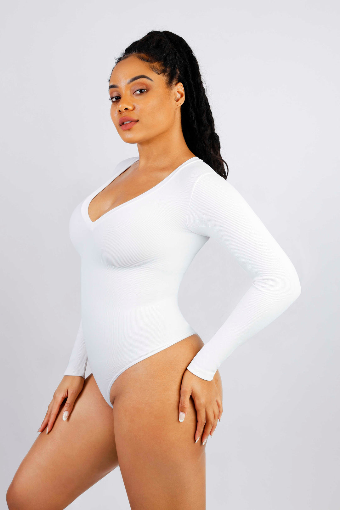 V-Neck Thong Bodysuit (Buy 1 Get 1 Free)